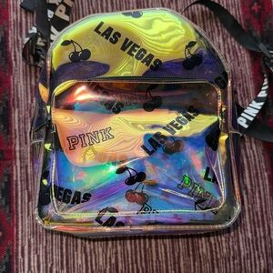 VS PINK Las Vegas yellowish iridescent back pack